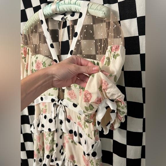 For Love And Lemons Butterscotch Tiered Mini Dress - Picture 9 of 16